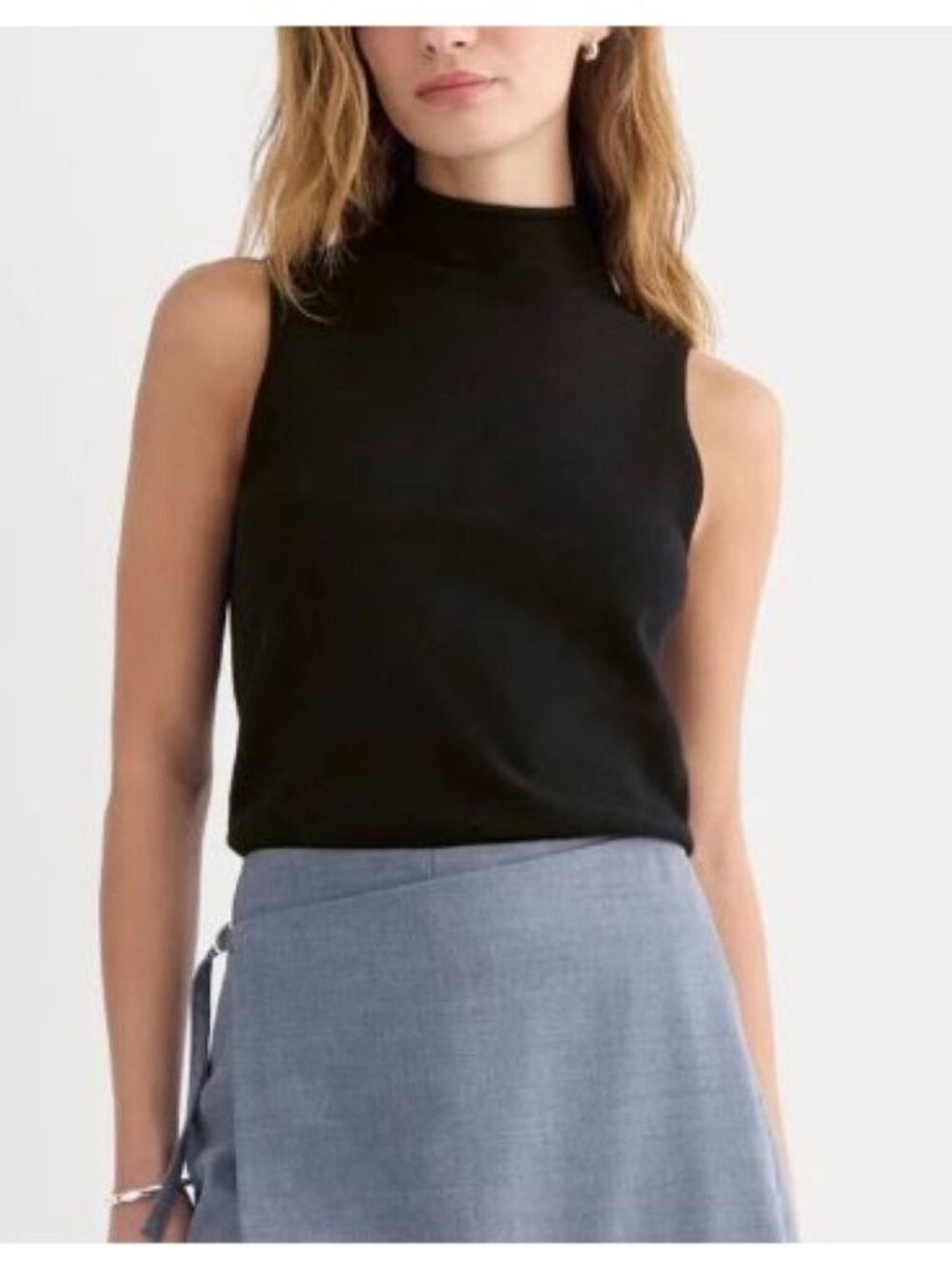 Everlane The Cashmere Funnel Neck Sweater Tank Black Size XS NWT